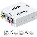 Rca vers hdmi 1080p mini rca composite cvbs av vers hdmi convertisseur audio vidéo av2hdmi blanc Rca vers hdmi 1080p mini rca composite cvbs av vers hdmi convertisseur audio vidéo av2hdmi blanc