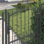 Rebais 2026 portail de cl�ture robust 1pc - zencore - portail dentr�e - avec pointes gris 200 x 100 cm ...