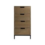 Rebecca mobili commode moderne avec 3 tiroirs sculpté bois métal Rebecca mobili commode moderne avec 3 tiroirs sculpté bois métal