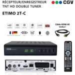 Rcepteur enregistreur dcodeur tnt hd double tuner cgv etimo 2t - c + cble hdmi 4k - chanes de la ...
