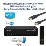 Rcepteur strong srt 7407 - dcodeur tnt satellite camping car + carte fransat + cable hdmi + lnb hd ...