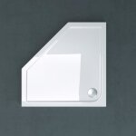 Receveur de douche 100x100 pentagonale bac  douche sogood faro5 acrylique plat blanc 100x100x4cm avec ...