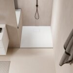 Receveur de douche 70 x 90 cm extra plat piatto en solicast® surface ardoisée blanc Receveur de douche 70 x 90 cm extra plat piatto en solicast® surface ardoisée blanc
