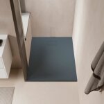 Receveur de douche 90 x 120 cm extra plat piatto en solicast surface ardoise gris basalte