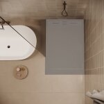 Receveur de douche 90 x 120 cm extra plat gris salvi en solicast� surface ardois�e