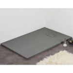 Receveur de douche 90 x 130 cm extra plat piatto en solicast® surface ardoisée gris Receveur de douche 90 x 130 cm extra plat piatto en solicast® surface ardoisée gris
