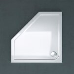 Receveur de douche 90x90 pentagonale bac  douche sogood faro5 acrylique plat blanc 90x90x4cm avec bonde ...