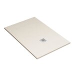 Receveur de douche en ardoise - beige - 100 x 120 cm - r�sine - charge min�rale - texture ardoise