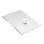 Receveur de douche en ardoise - blanc - 100 x 120 cm - résine - charge minérale - texture ardoise Receveur de douche en ardoise - blanc - 100 x 120 cm - résine - charge minérale - texture ardoise