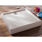 Receveur de douche � poser carr� sur�lev� blanc allia prima dimensions (cm):90 x 90 cm