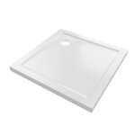 Receveur de douche a poser extra plat en acrylique blanc carre - 80x80cm - bac de douche whiteness ii ...