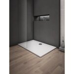 Receveur de douche extra plat - aica - 110x90cm - rsine - blanc - antibactrien