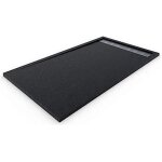 Receveur de douche extra - plat en rsine noir 120x90 cm - gel coat antibactrien - fond anti - drapant ...