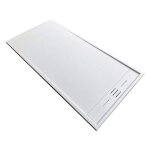 Receveur de douche 80 x 140 cm extra plat salvi en solicast surface ardoise blanc