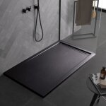 Receveur de douche noir min�ralmarme effet ardoise s�rie paris slim 3 cm rev�tement gelcoat antid�rapant ...