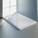 Receveur de douche rectangle acrylique mod. flower ultraslim - blanc - 70x90x4 cm