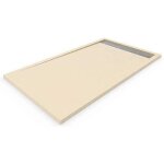 Receveur de douche en r�sine extra - plat - marque - 100x90 cm - cr�me ral. 1015 - fond anti - d�rapant ...