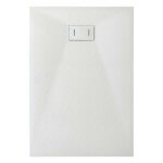 Receveur de douche smc en fibre de verre effet pierre avec bonde inclus h. 26 cm 70 x 140 blanche