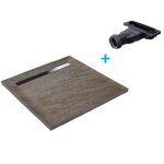Receveur de douche - u - tile - 100 x 100 cm haute densit� aspect pierre naturelle 902 avec caniveau ...