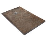 Receveur de douche - u - tile - 120 x 90 cm haute densit aspect pierre naturelle 902 avec grille excentre ...