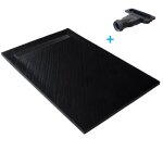 Receveur de douche - u - tile - 120 x 90 cm haute densit� aspect pierre naturelle 915 avec caniveau excentr� ...