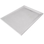 Receveur de douche - u - tile - blanc 200 x 100 cm haute densité aspect ardoise - grille caniveau Receveur de douche - u - tile - blanc 200 x 100 cm haute densité aspect ardoise - grille caniveau