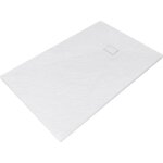 Receveur en r�sine smc effet pierre - aurlane - blanc - 90 x 140 cm - pente diamant - epaisseur 40mm