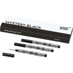 Recharge roller - montblanc - mystery black - pointe moyenne - 3 recharges - noir