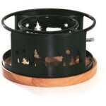 Rchaud  fondue - table et cook - 21cm - plateau bois - chamonix - noir