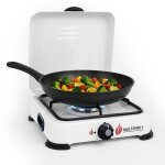 R�chaud � gaz 1 feu 1500w br�leur fonte amovible lavable gaz butane ou propane blanc laqu� grille couvercle ...