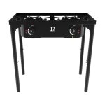 R�chaud � gaz 2 feux 9kw 4 pieds bruleurs en fonte modulable en 3 hauteurs - cuisine ext�rieure 74. 5 ...