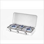 Réchaud à gaz de camping portable 3 plaques avec couvercle possibilités de cuisson variées avec 3 flammes ... Réchaud à gaz de camping portable 3 plaques avec couvercle possibilités de cuisson variées avec 3 flammes ...