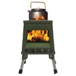 R�chaud de tente portable � bois pour camping - mini po�le pour cuisiner et chauffer avec 16 a�rations ...