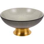 R�cipients alimentaires coupes � fruits en verre corbeilles � fruits sur pied � rayures dor�es coupe ...