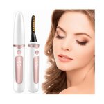 Recourbe cils chauffant - eyelash curler - portable - 4 rglages temprature - blanc - effet 3d