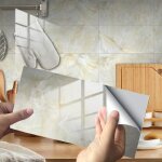 Rectangle adhsive dcorative  carreaux pour salle de bains et cuisine stickers carrelage 30x15cm (beige ...