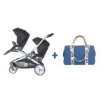 Red castle poussette double evolutwin - ds la naissance - noir + sac  langer - childhome - mommy bag ...