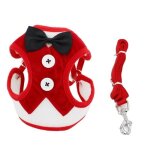 (red / m chest 28 - 46cm)ensemble harnais et laisse pour chien et chat gilet respirant pour petits chiens ...