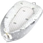 R�ducteur de lit b�b� - baby nest cocoon - crown gray - 100% coton - gris - b�b�