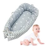 Rducteur de lit bb nid de cocon portable - gris clair - 0 - 18 mois - coton - 50 * 80cm