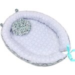 Rducteur de lit bb avec oreiller nid de cocon portable lit de voyage - vert - pp coton - 68 * 52cm ...