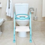 Réducteur de wc pour enfant errolves® - bleu clair - adapté aux toilettes en forme de v u o Réducteur de wc pour enfant errolves® - bleu clair - adapté aux toilettes en forme de v u o