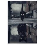 Le reflet du chat noir toile peinture petit chat devenir panthère noire affiche animal décoration intérieure ... Le reflet du chat noir toile peinture petit chat devenir panthère noire affiche animal décoration intérieure ...