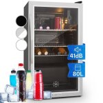 Rfrigrateur  boissons 1 porte klarstein beersafe xxl - 80l - led - mini bar frigo - noir