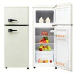 R�frig�rateur combin� r�tro 92 l cong�lateur 28 l 2 portes 105. 5x41cm froid statique �clairage led blanc ...