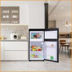 R�frig�rateur retro double porte led - 72l (21l cong�lateur) - noir