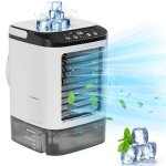 Refroidisseur dair portable 900ml - mini climatiseur portable - 3 vitesses - feuilles en haut et en bas ...