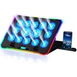 Refroidisseur pc portable - jormftte - 14 ventilateurs - 10 modes rvb - aluminium et abs - 2 ports usb ...