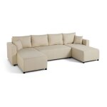 Regala - canapé panoramique - 7 places - convertible avec coffre - en tissu - beige Regala - canapé panoramique - 7 places - convertible avec coffre - en tissu - beige