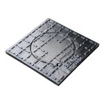 Regard de trottoir carr� - 300x300 mm - ouverture 175 mm - fonte ductile - noir - antid�rapant - conforme ...